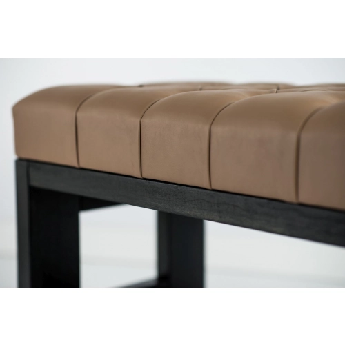 Ławeczka Pufa Pikowana Ekoskóra Cappucino Guzik Kryształ LPP-6 Rozmiary od 50 cm do 200 cm